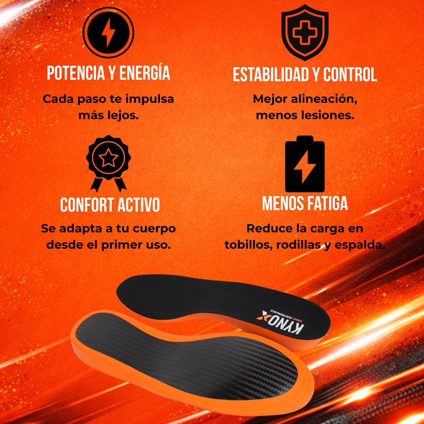 Kynox Prime Performance – Plantillas Deportivas de Fibra de Carbono