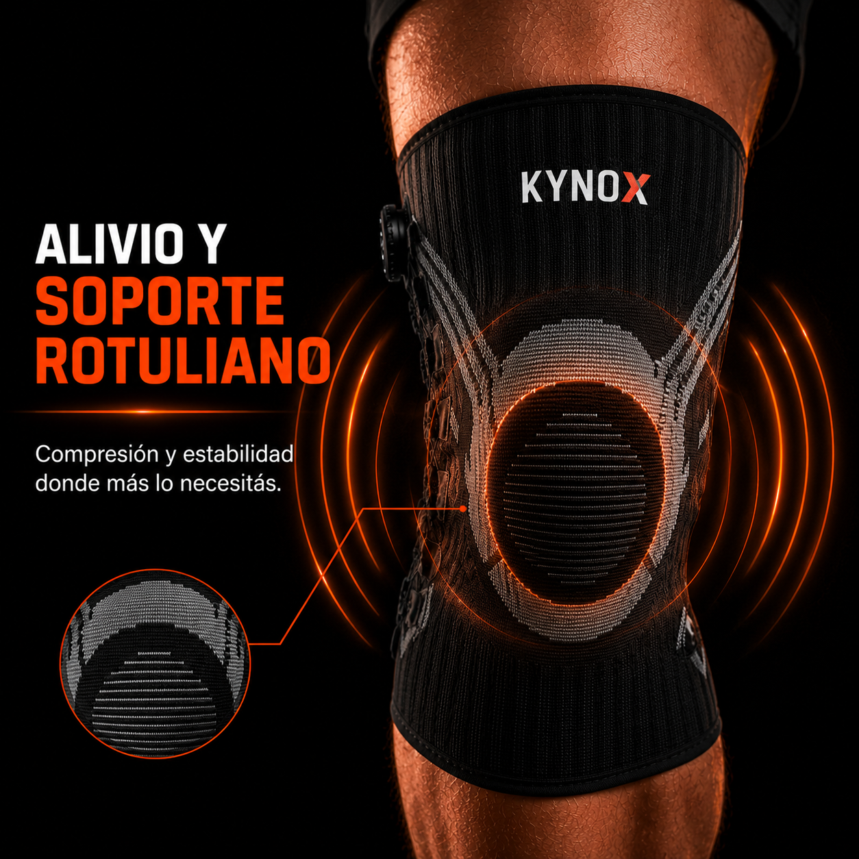 Rodillera Deportiva KYNOX FIT 360 con Ajuste de Precisión