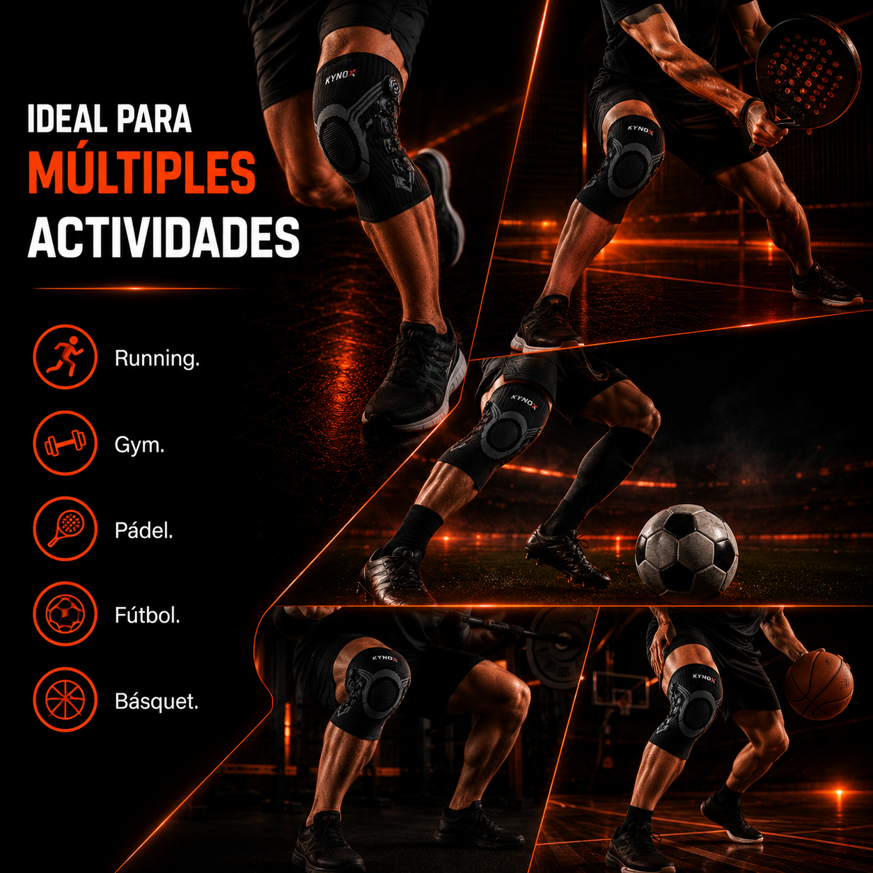 Rodillera Deportiva KYNOX FIT 360 con Ajuste de Precisión