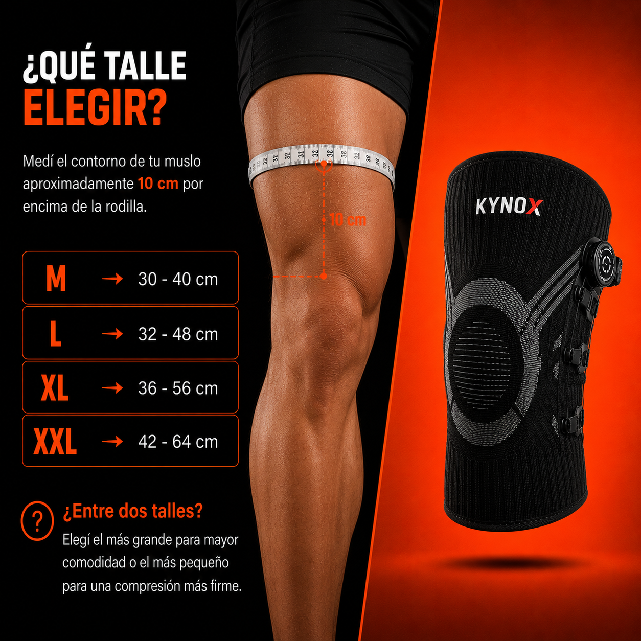 Rodillera Deportiva KYNOX FIT 360 con Ajuste de Precisión