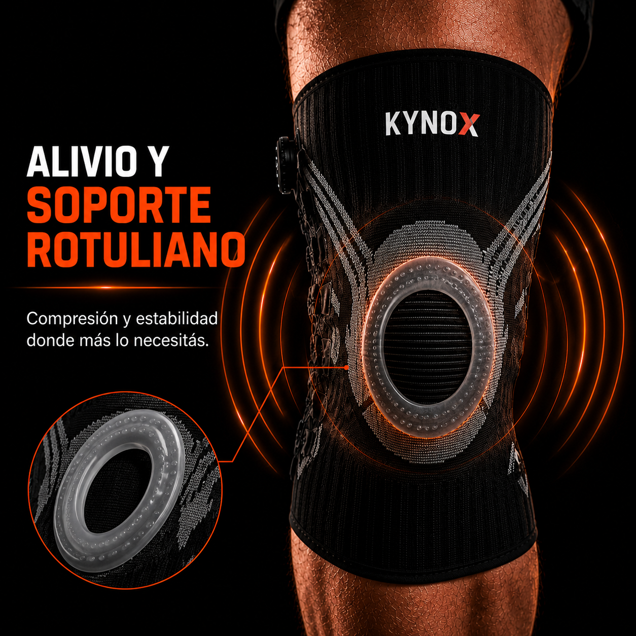 Rodillera Deportiva KYNOX FIT 360 con Ajuste de Precisión